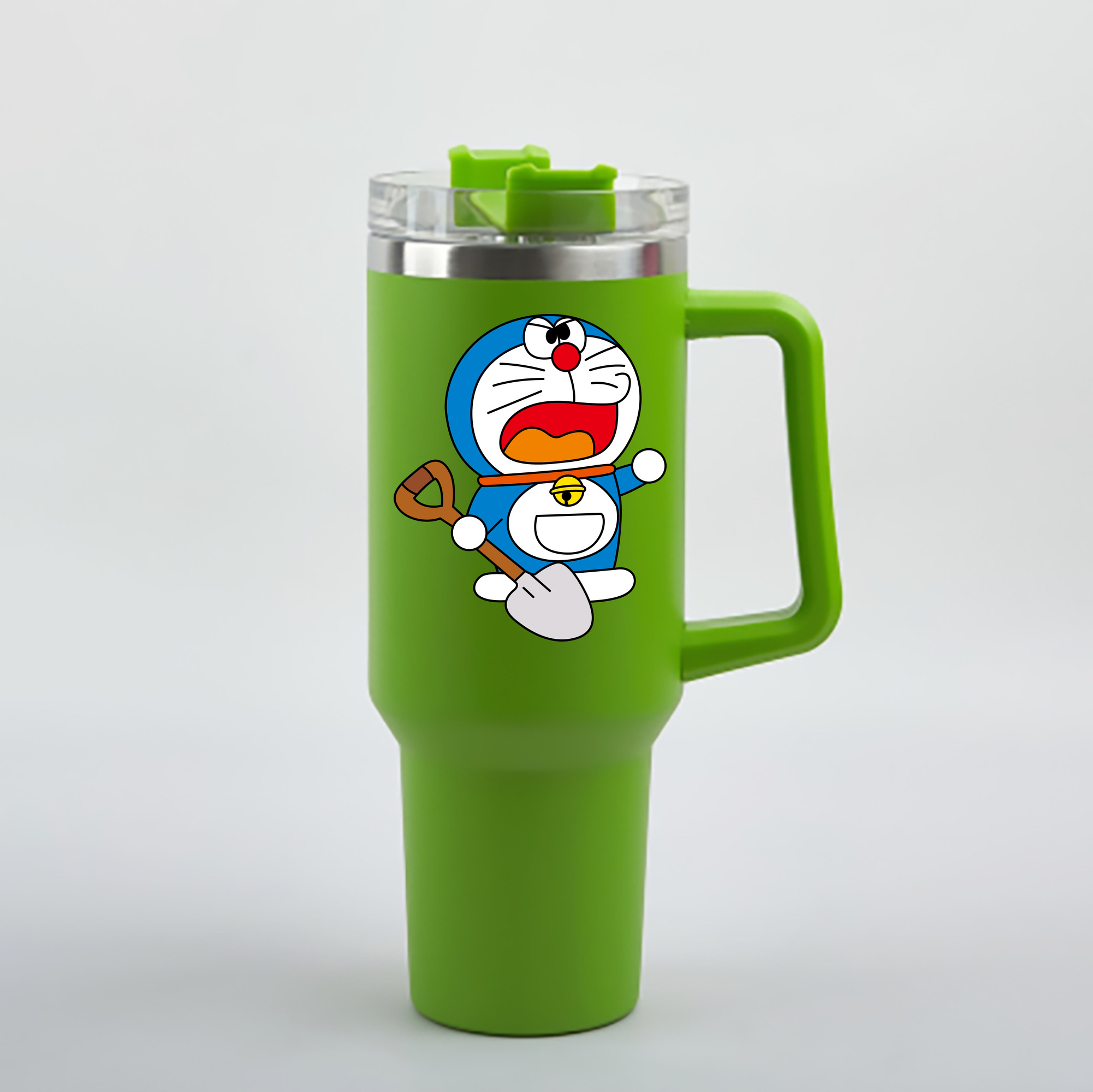 （画像用） ドラえもん Doraemon 1200mL車用タンブラー - クリスタルステッカー（プラスチックストロー付き）